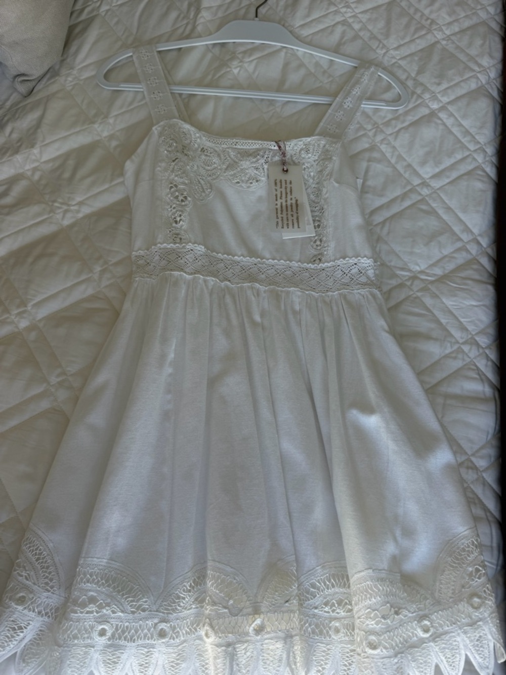 NWT LoveShackFancy tariah Pinafore White  dress - Picture 4 of 5